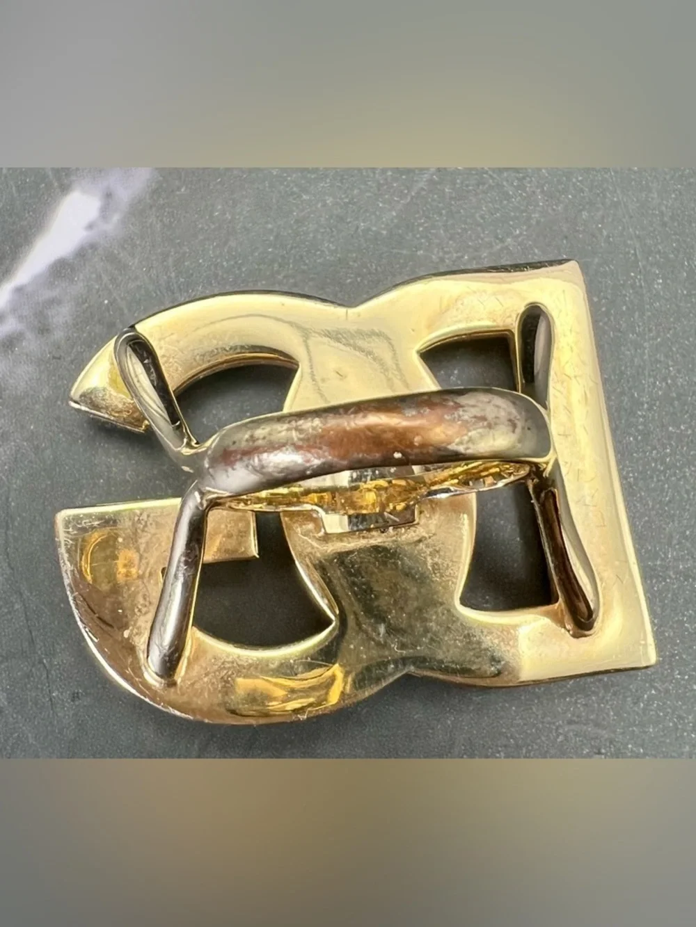 Dolce & Gabbana Brass logo-plaque Unisex ring GUC in Box - Picture 4 of 10